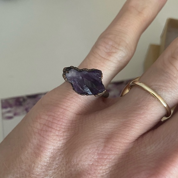 NIB Amethyst raw cut stacking ring by Hawkhouse. Size 4.5 - Picture 2 of 7